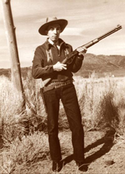 Herb Ringer with his Winchester Rifle Near Geiger Grade, Nevada. 1941