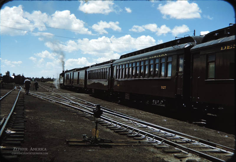 The train waits at Chama, New Mexico. 1948. Photo by Herb Ringer